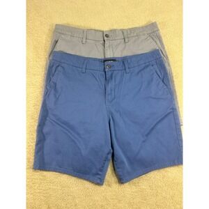 RSQ Mens Chino Shorts Size 38 Gray & Blue Mid Length Cotton Blend Casual‎